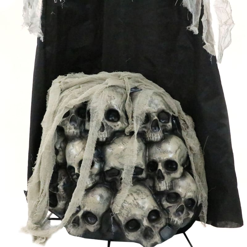 Haunted Hill Farm 7-Ft. Tall Ajal the Graveyard Ghoul, Battery-Operated Scary Halloween Prop with Light-Up Eyes and Chest