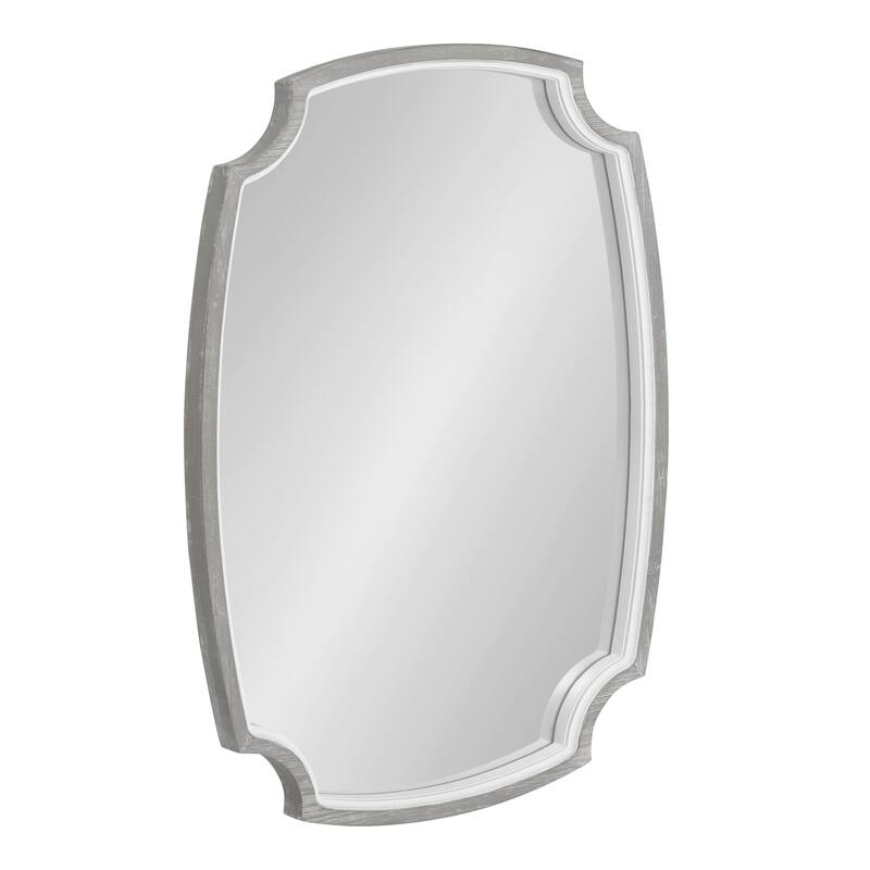 Kate and Laurel Orianne Wood Framed Wall Mirror - 21x32 - White/Gray
