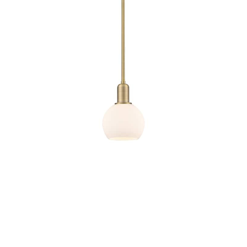 Innovations Lighting 716-1S-9-6 Athens Pendant Athens 6" Wide Mini - Brushed Brass / Matte White