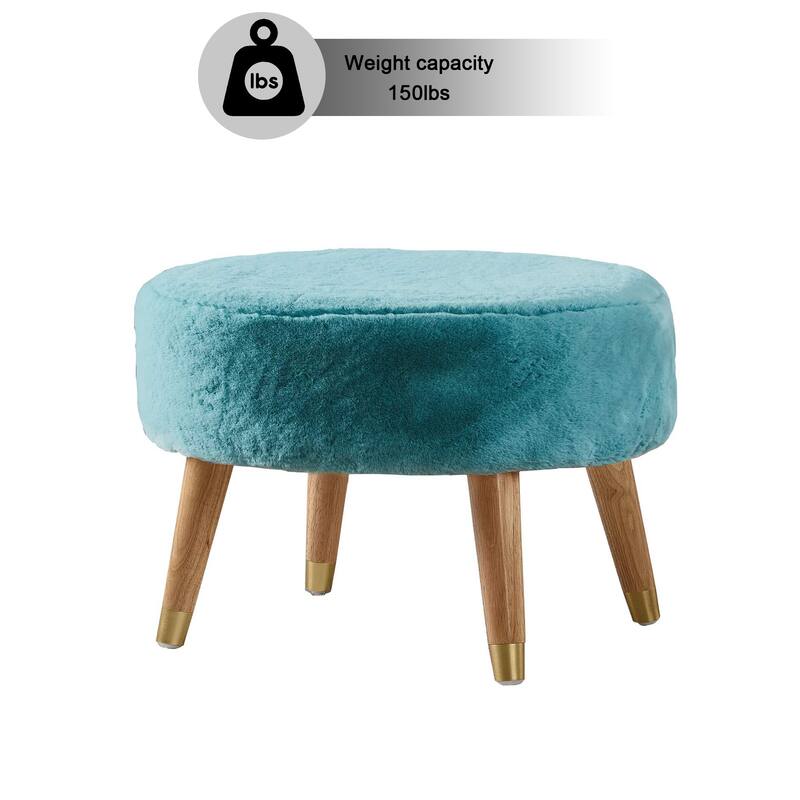 Serenta Heavy FauxFur Oval Ottoman