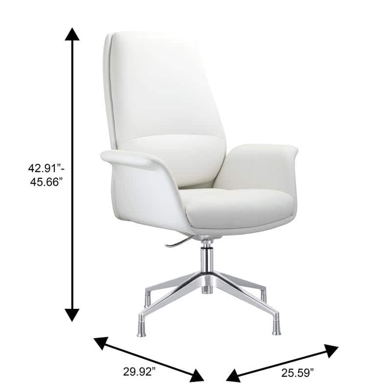 Summit Leather Office Chair with Aluminum Frame, Adjustable Height, Swivel, Sponge Cushion, Easy-Clean Design & Quick Assembly