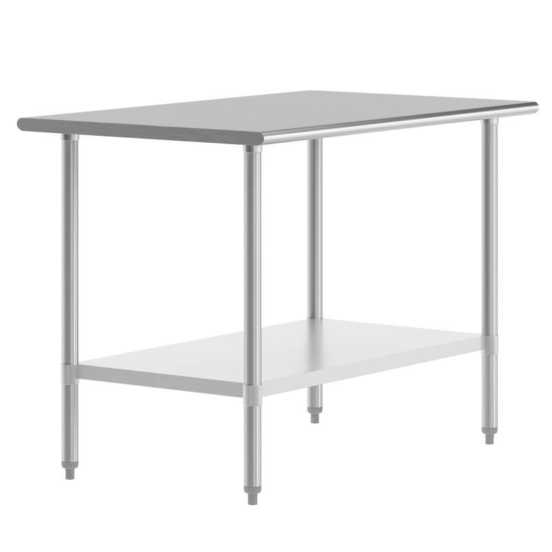 Stainless Steel 18 Gauge Work Table with Undershelf - 30"D x 48"W x 34.5"H