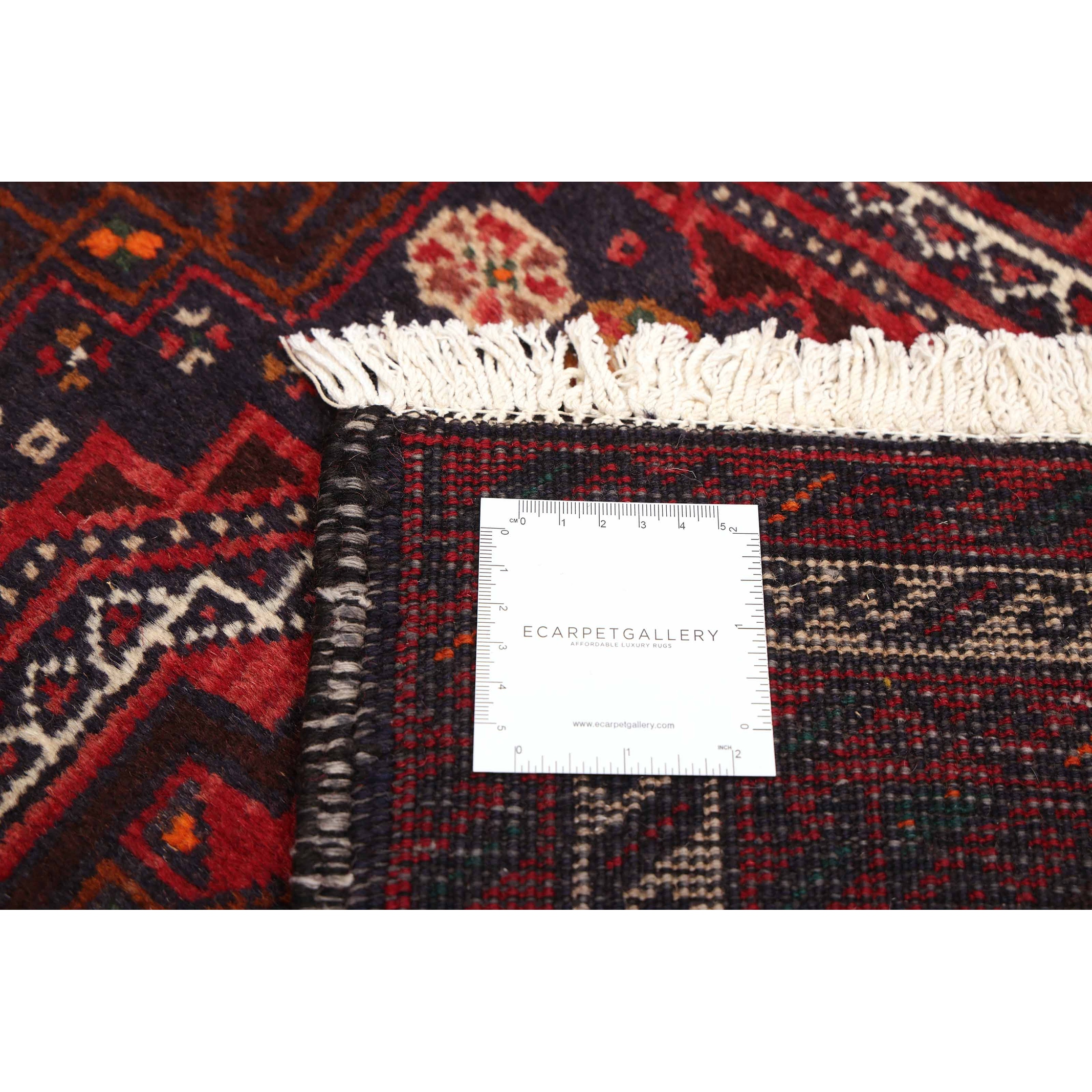 ECARPETGALLERY Hand-knotted Teimani Dark Navy, Red Wool Rug - 3'3 x 6'0