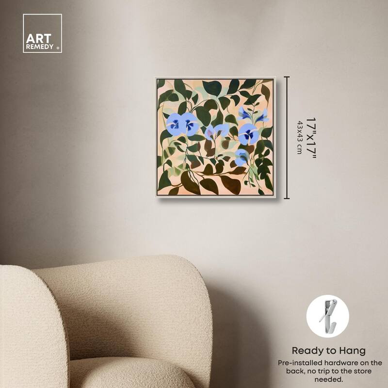 Naive Blue Flowers Canvas by Art Remedy
