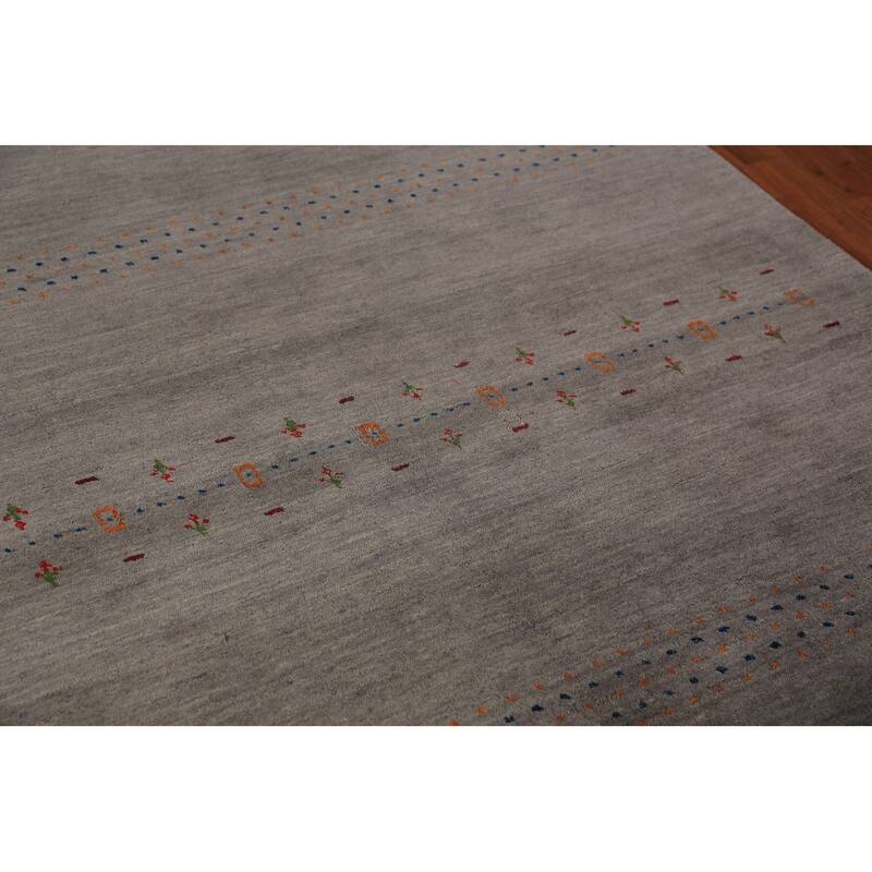 Animals Gabbeh Oriental Area Rug Handmade Wool Carpet - 5'7" x 7'11"