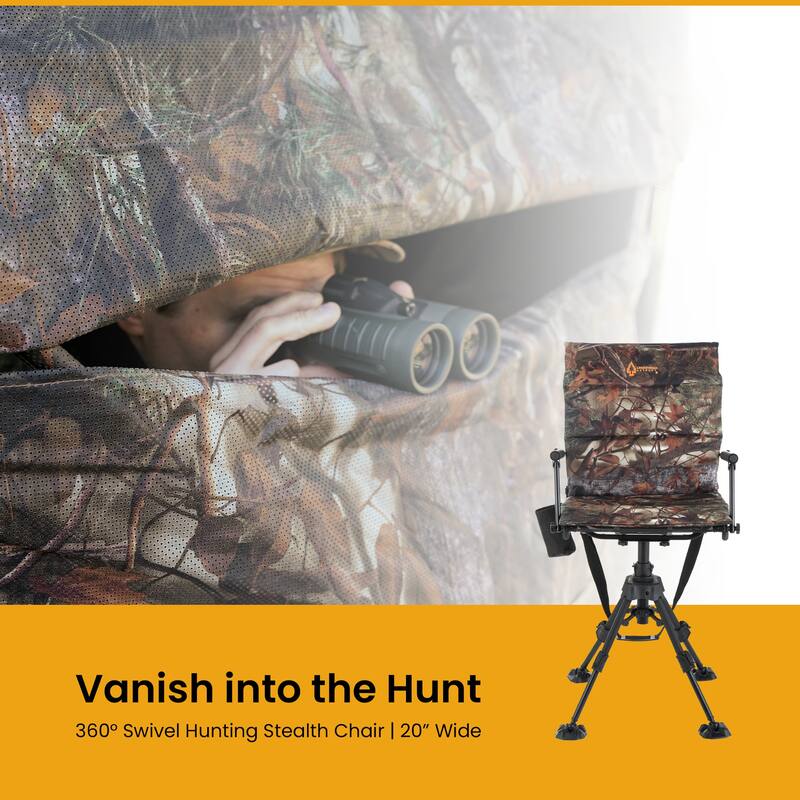 Arrowhead KKS0347U Wide Folding Hunting Swivel Blind Chair