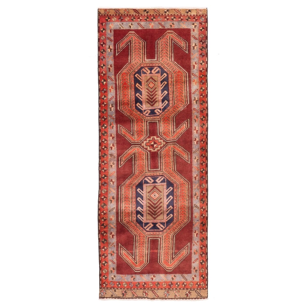 ECARPETGALLERY Hand-knotted Konya Anatolian Dark Red Wool Rug - 3'5 x 9'10