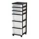 preview thumbnail 1 of 2, 6-Drawer Storage Cart Black/Pearl