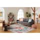 SAFAVIEH Monaco Lillie Boho Medallion Distressed Area Rug - 11' x 15' - Light Blue/Fuchsia