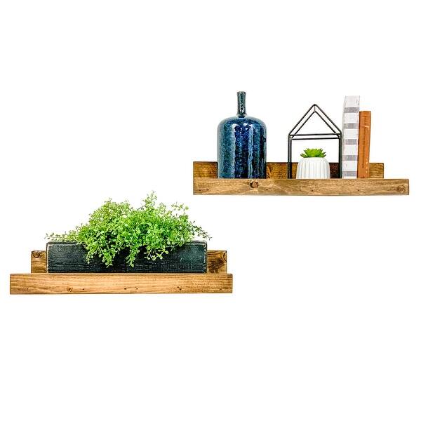 slide 1 of 11, Handmade Rustic Luxe Floating Shelf, Set of 2