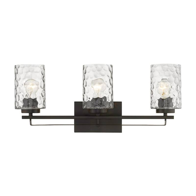 120 Voltage Transitional Flush Mount Vanity Light with Clear Glass Shade and Dimmable Hardwired Fixture