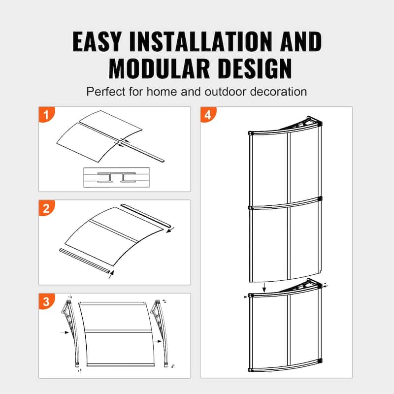 120" x 40" Window Door Sunshade Awning Canopy Ideal for Outdoor Balcony Use - 38" x 117"