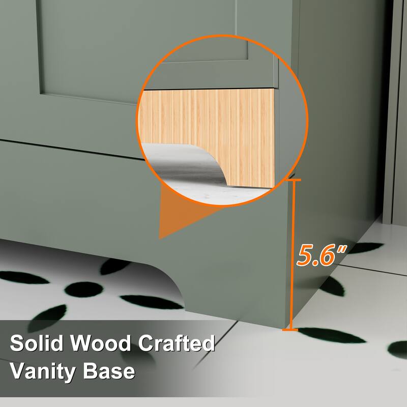 Modern 24/30/36/48" Wave-Line Bathroom Vanity Set with Sink & Faucet