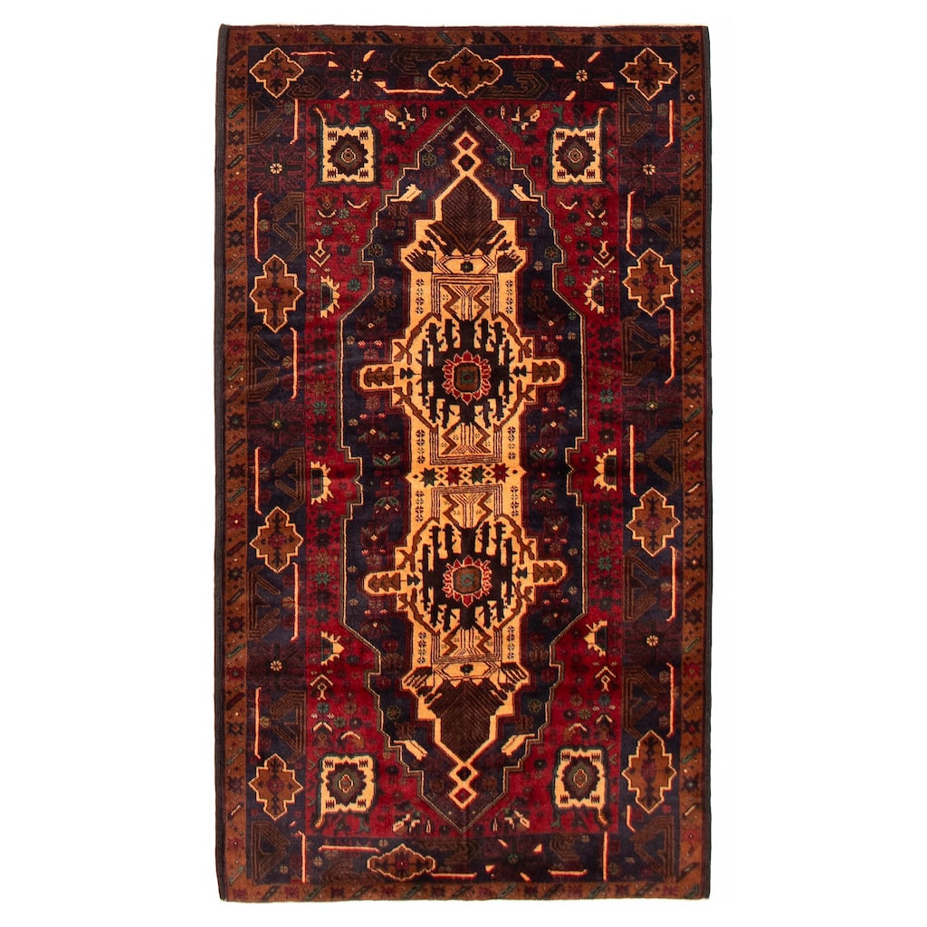 Teimani Red Rug 3'10" x 6'9" - 3'10 x 6'9
