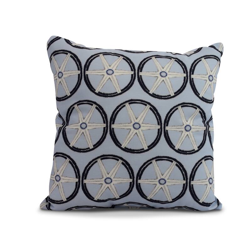 20 x 20 inch Nautical Geo Lines Geometric Print Pillow - Blue