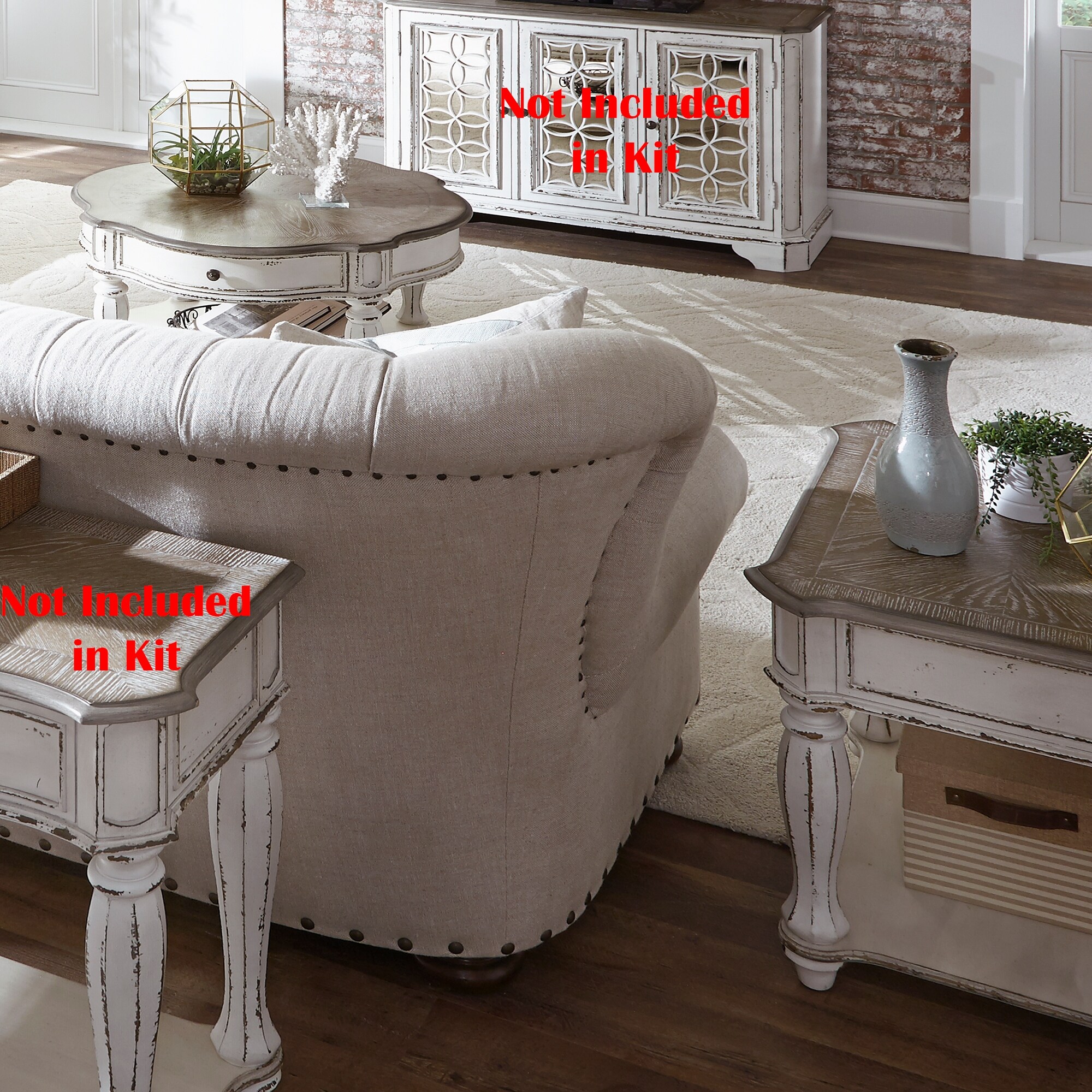 Magnolia manor antique white deals end table