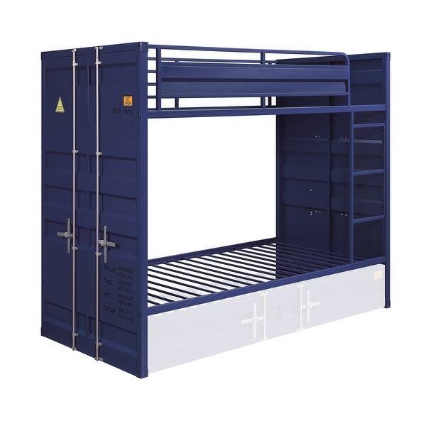 Kamloops Blue Twin/Twin Bunk Bed with Builtin Ladder On Sale Bed