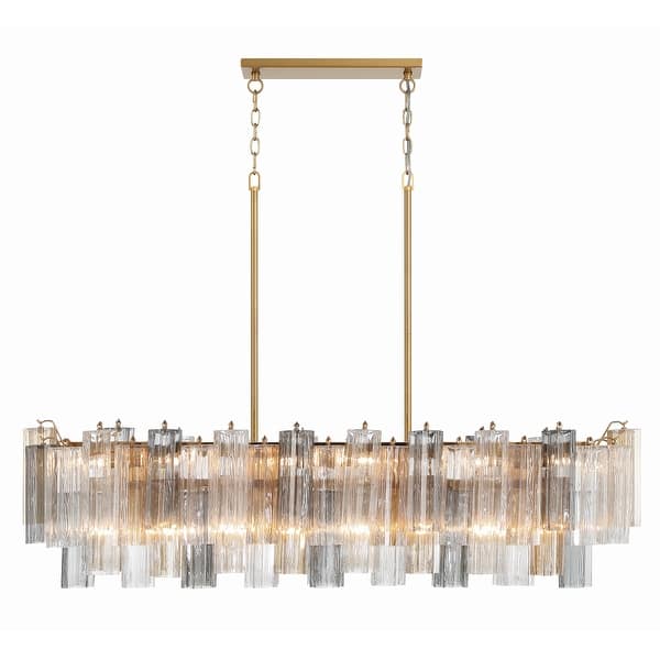 slide 2 of 5, Addis 14 Light Aged Brass Chandelier - 51.75"W x 14.25"H x 14"D