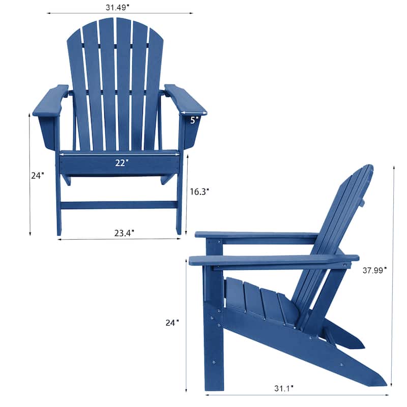 Outdoor Classic Recycled Plastic Adirondack Chair,set of 4 - N/A