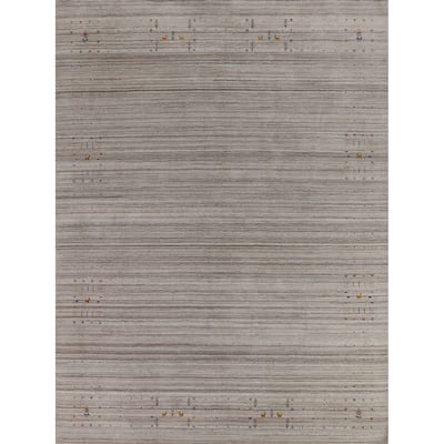 Striped Gabbeh Oriental Area Rug Handmade Wool Carpet - 7'9" x 9'8"