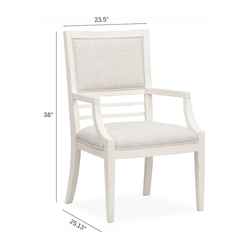 Salt Life Home Echo Isles Sea Pearl And Driftwood Upholstered Arm Chair Two Pack - 23.5''W x 25.13''D x 38''H