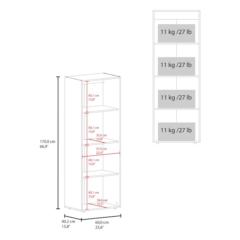 Home 2 Door Closet System, Four Fixed Shelves, Compact Wardrobe for Bedroom Organization, Freestanding Storage Furniture