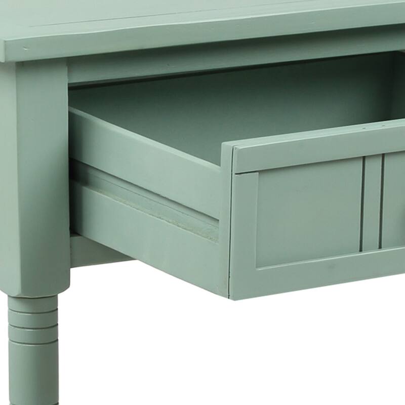 Daisy Series Farmhouse Console Table Solid Wood 2 Drawers Bottom Shelf Entryway