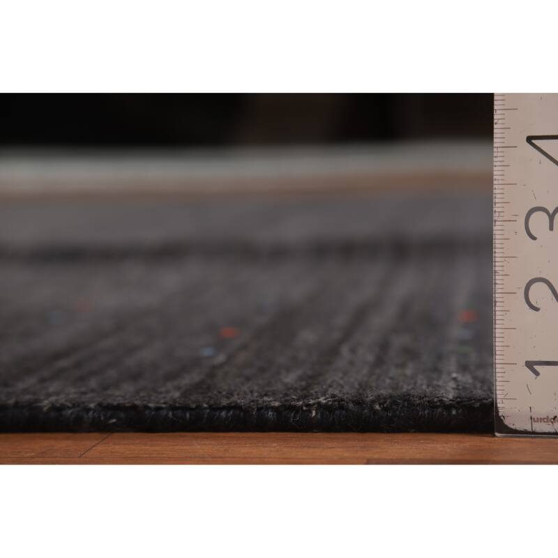 Gabbeh Oriental Rug Handmade Grey Silk Carpet - 9'0" x 12'1"