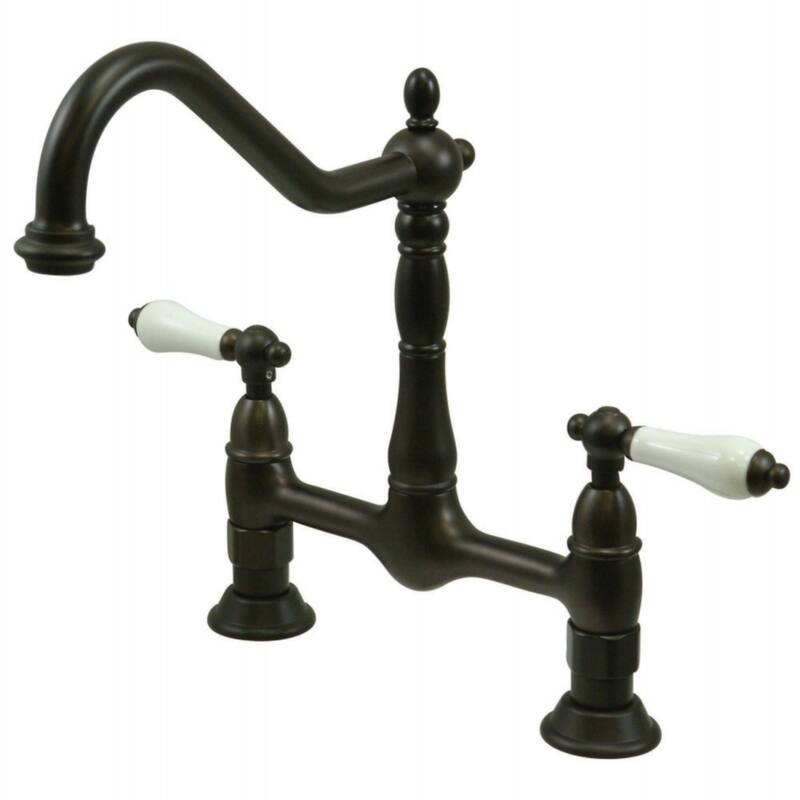 Kingston Brass Heritage Bridge Kitchen Faucet - Oil Rubbed Bronze