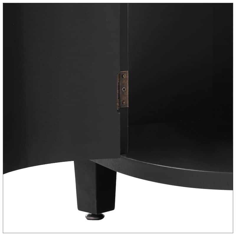 Curved Design Storage Cabinet made of Fraxinus Mandschuric Solid Wood