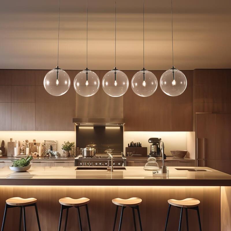 5 - Light Dimmable Kitchen Island Modern Linear Chandelier