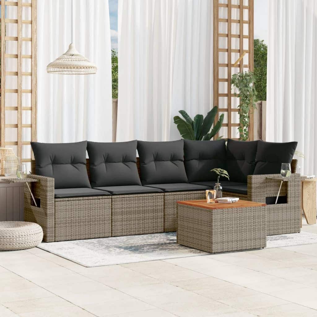 vidaXL Garden Sofa Set PE rattan Large UV-resistant materials