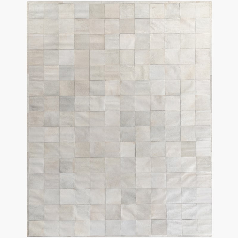 Ben Soleimani South American Cowhide Tile Hand Woven Rug - 6' x 9' - Ivory