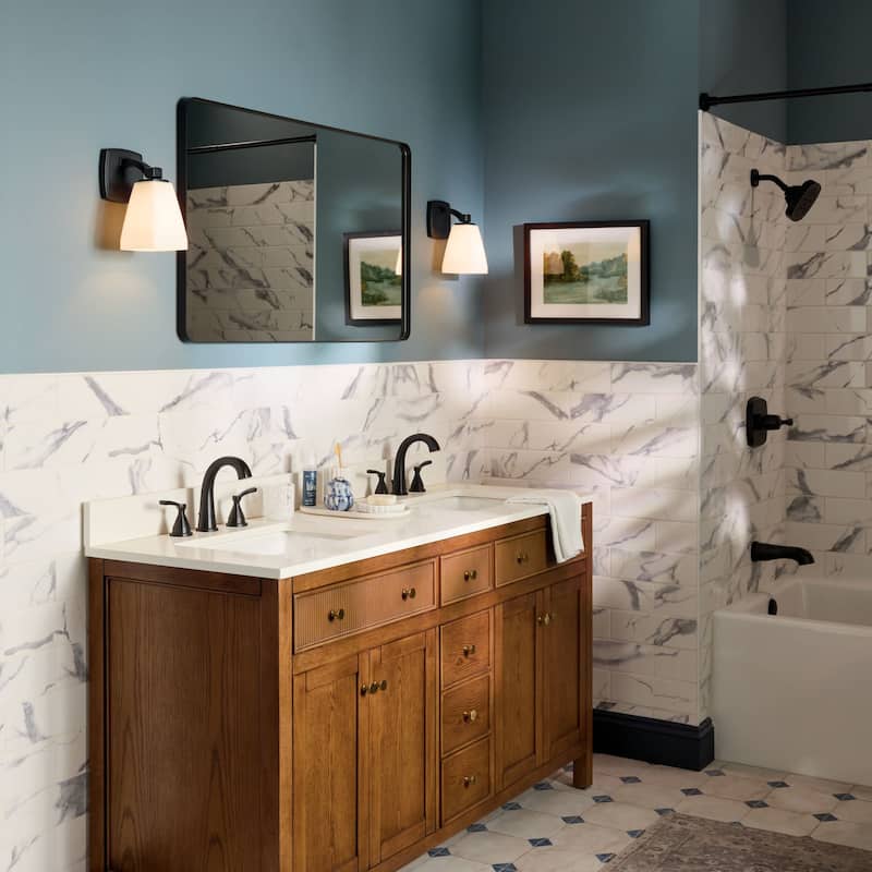 Kichler 55214 Marant 10" Tall Bathroom Sconce with Opal Glass Shade