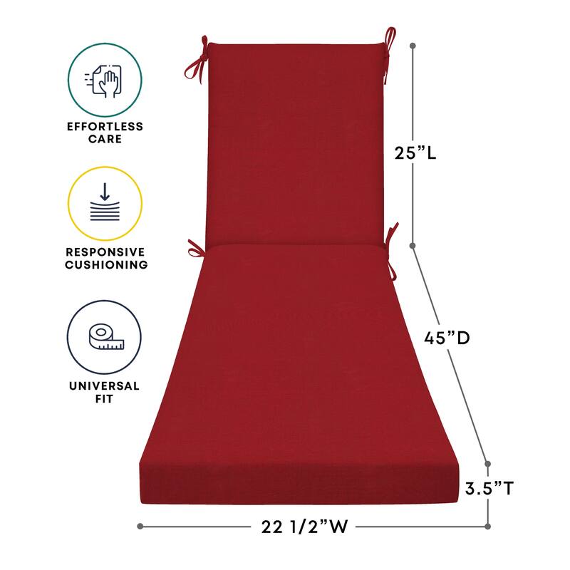 Textured Chaise Lounge Cushion - 22.5" wide x 70" long x 45" deep x 3.5" thick