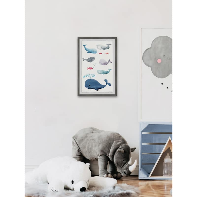 'Whale Family' Framed Painting Print