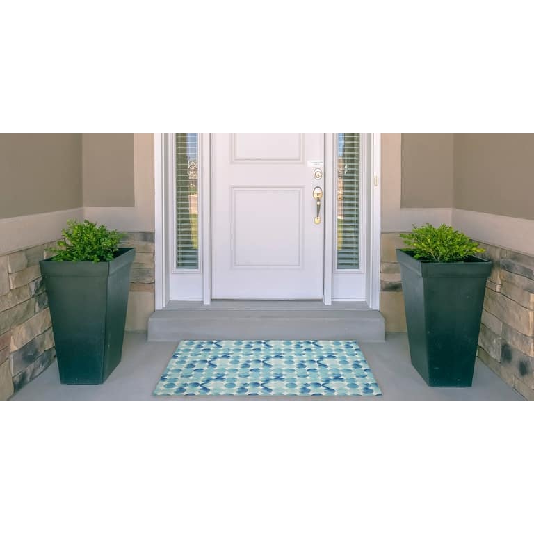 Indoor/Outdoor Water Resistant Myers Ivory & Black Washable Area Rug Washable Area Rug - 2' x 3'