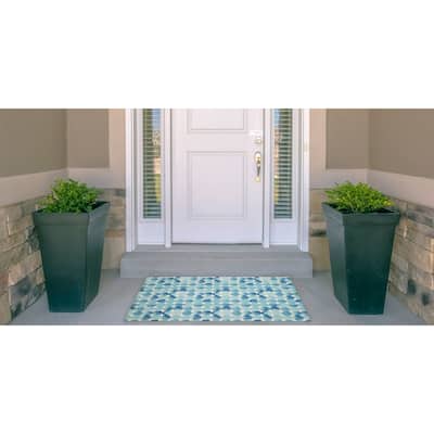 Indoor/Outdoor Water Resistant Myers Ivory & Black Washable Area Rug Washable Area Rug - 2' x 3'