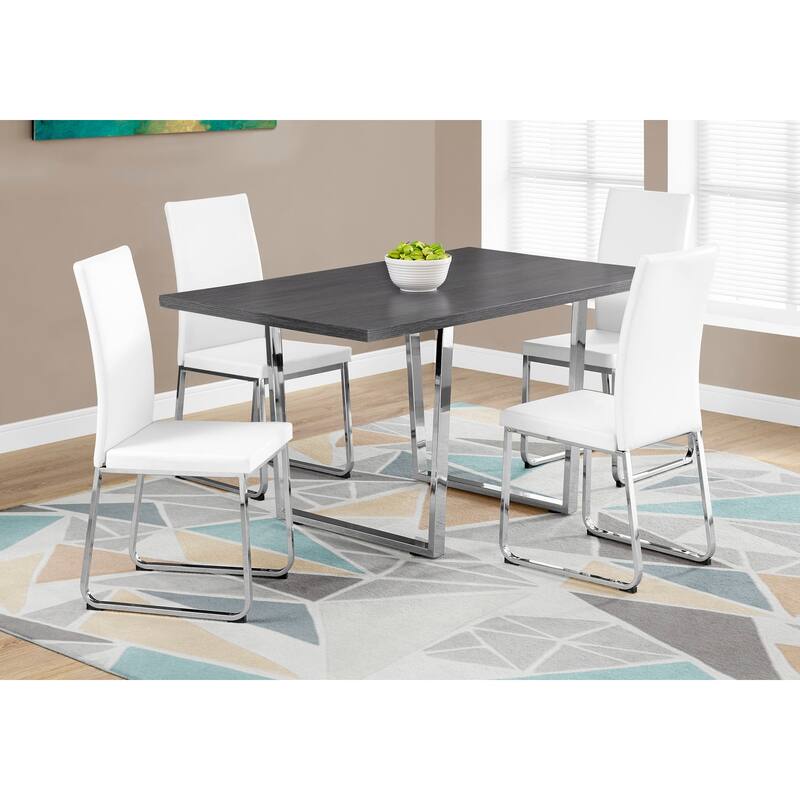 Dining Table, Rectangular, Kitchen, Dining Room, Chrome Metal