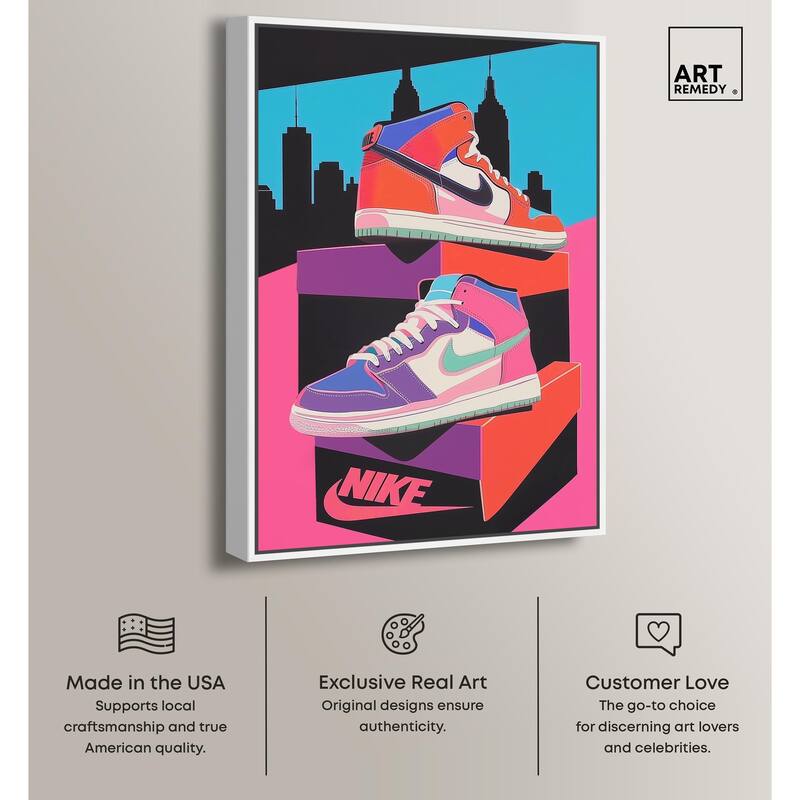 City Pop Sneakers Canvas by Art Remedy