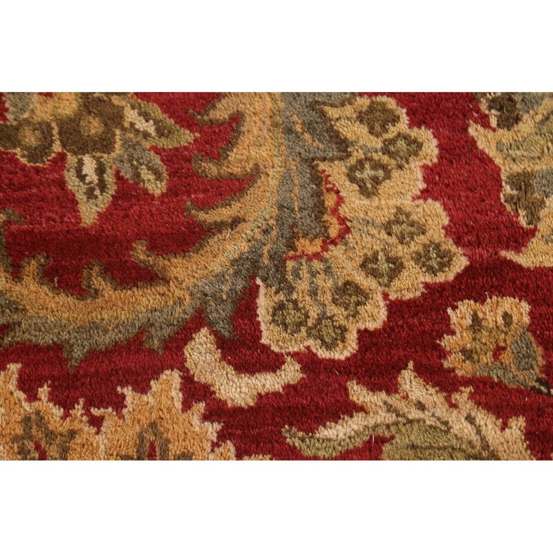 All-Over Floral Agra Oriental Area Rug Hand-Knotted Wool Carpet - 9'0" x 11'9"