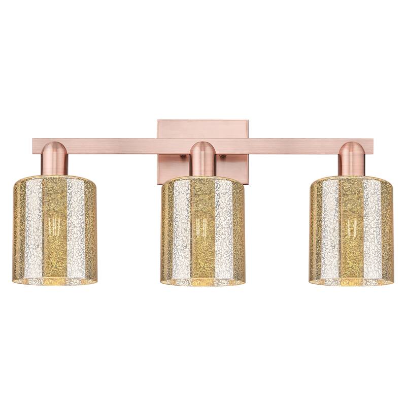 Innovations Lighting Endless Possibilities Arcadia - Cobbleskill - 3 Light 24" Bath Vanity Light - Mercury/Antique Copper