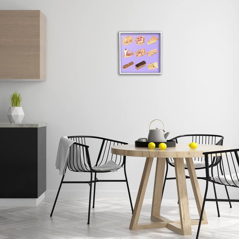 Stupell Bakery Goods on Purple Framed Giclee Art Design By Melissa Wang