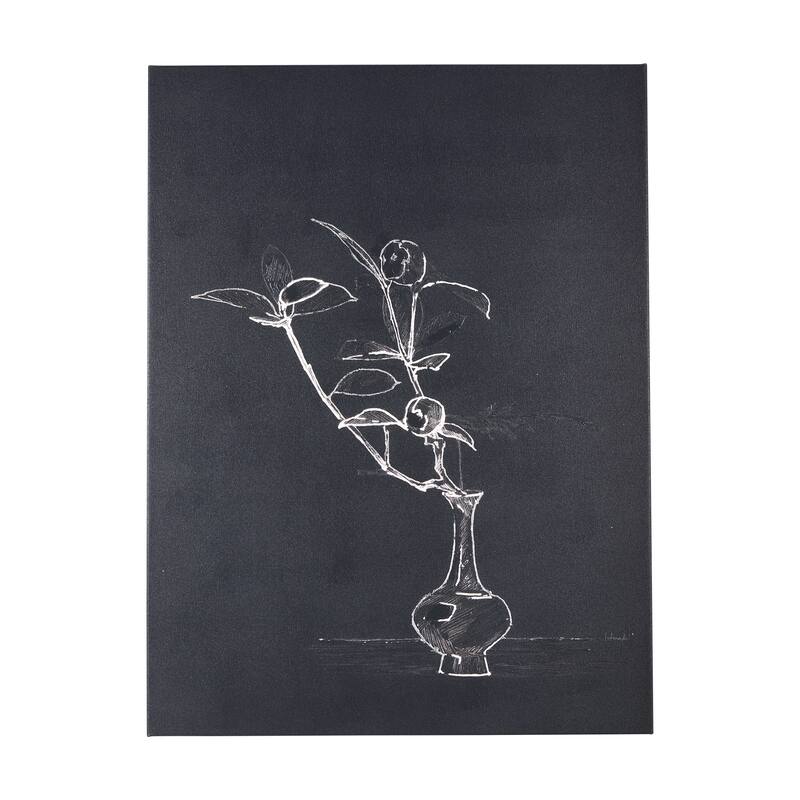 Ikebana Dark I (21 x 28) Canvas Art Print - Small