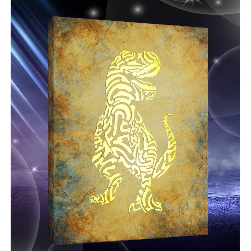 CoTa Global T-Rex Dinosaur Light Up LED Wall Art - Changing Color LED - 15.75Lx11.9Wx1H inches