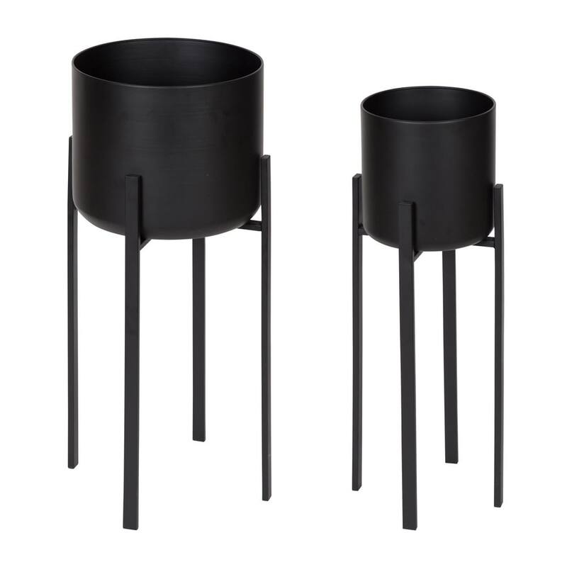 Kate and Laurel Gabi Metal Standing Planters, 2 Piece Set - 2 pc set