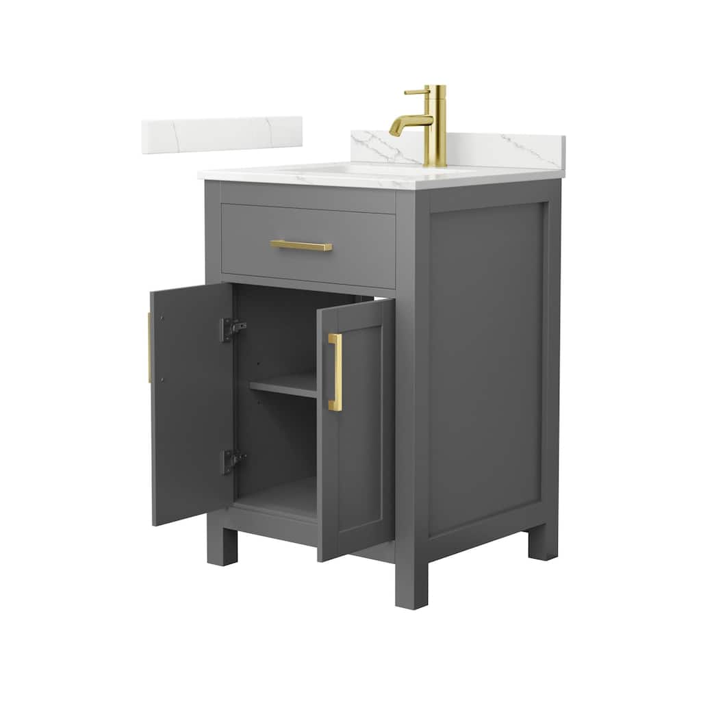Wyndham Collection WCG2424-24S-QTZ-UNSMXX Beckett 24" Free Standing