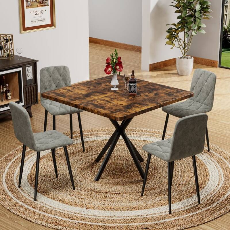 Set of 4 Modern Kitchen Dining Room Chairs - Grey