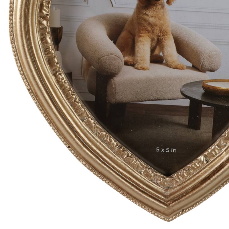 Polyresin Decorative Frame Photo Heart Shape Glam Style Ornate Accents
