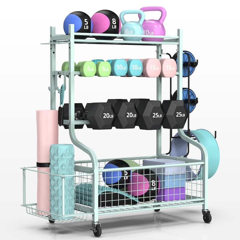 Dumbbell Rack with Wheels for Home Gym